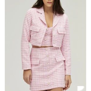 Pink twead women’s skirt set